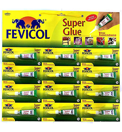 Fevicol Super Glue Tube 3 Gram – 12pcs-card