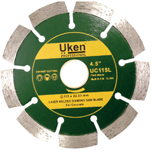 Uken Laser Welded Diamond Saw Blade For Concrete 4.5 Diameter 115 Mm