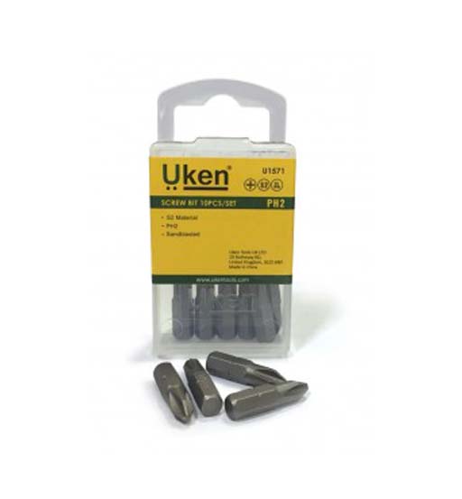 Uken Screw Bit 10pcs Set Ph2x25mm